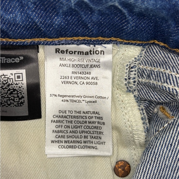 Reformation Dark Blue Bootcut Jeans NWT - Picture 12 of 12